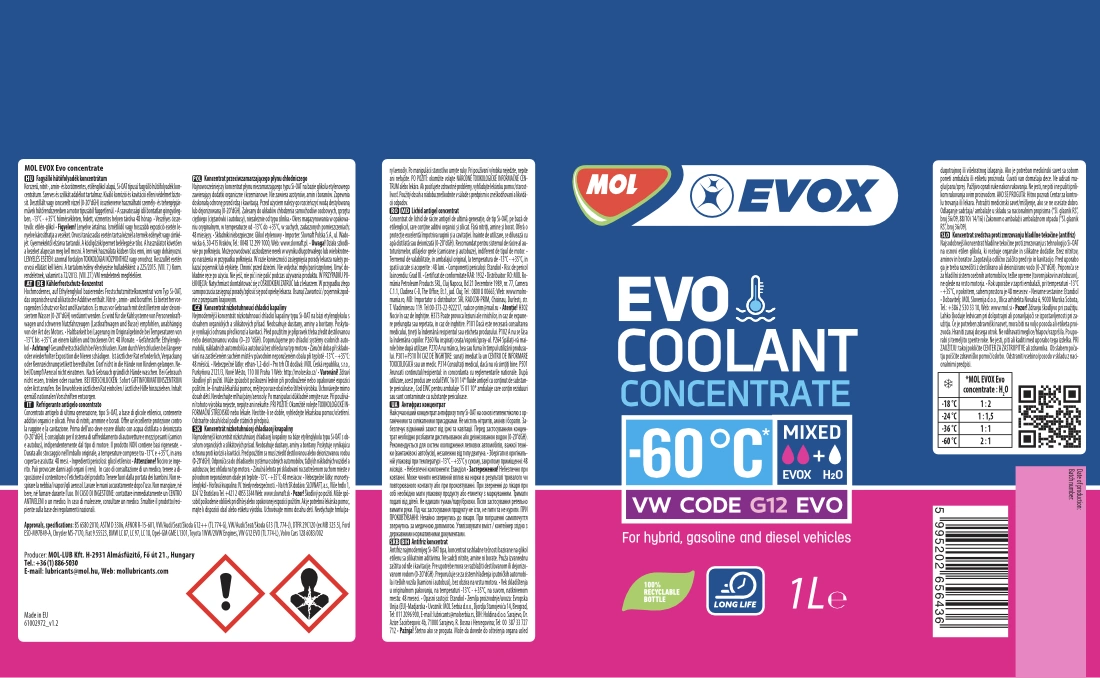 MOL hűtőfolyadék sleeve fólia