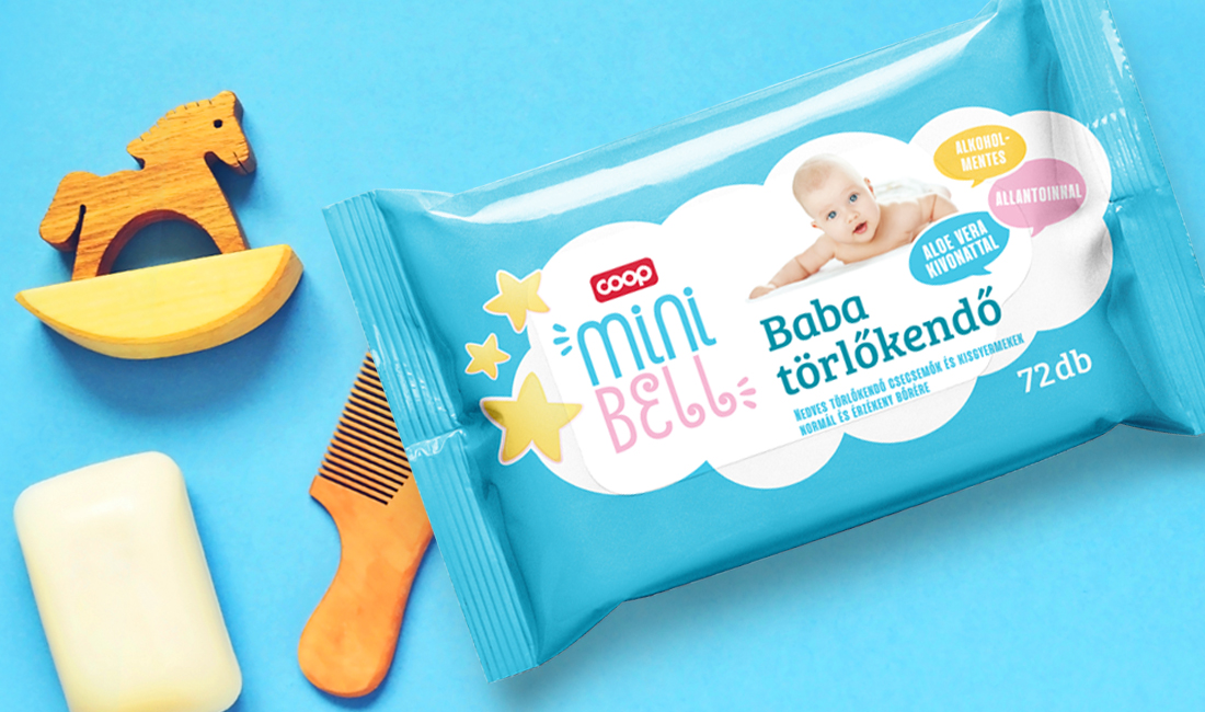 Minibell babaápolási termékcsomagolás