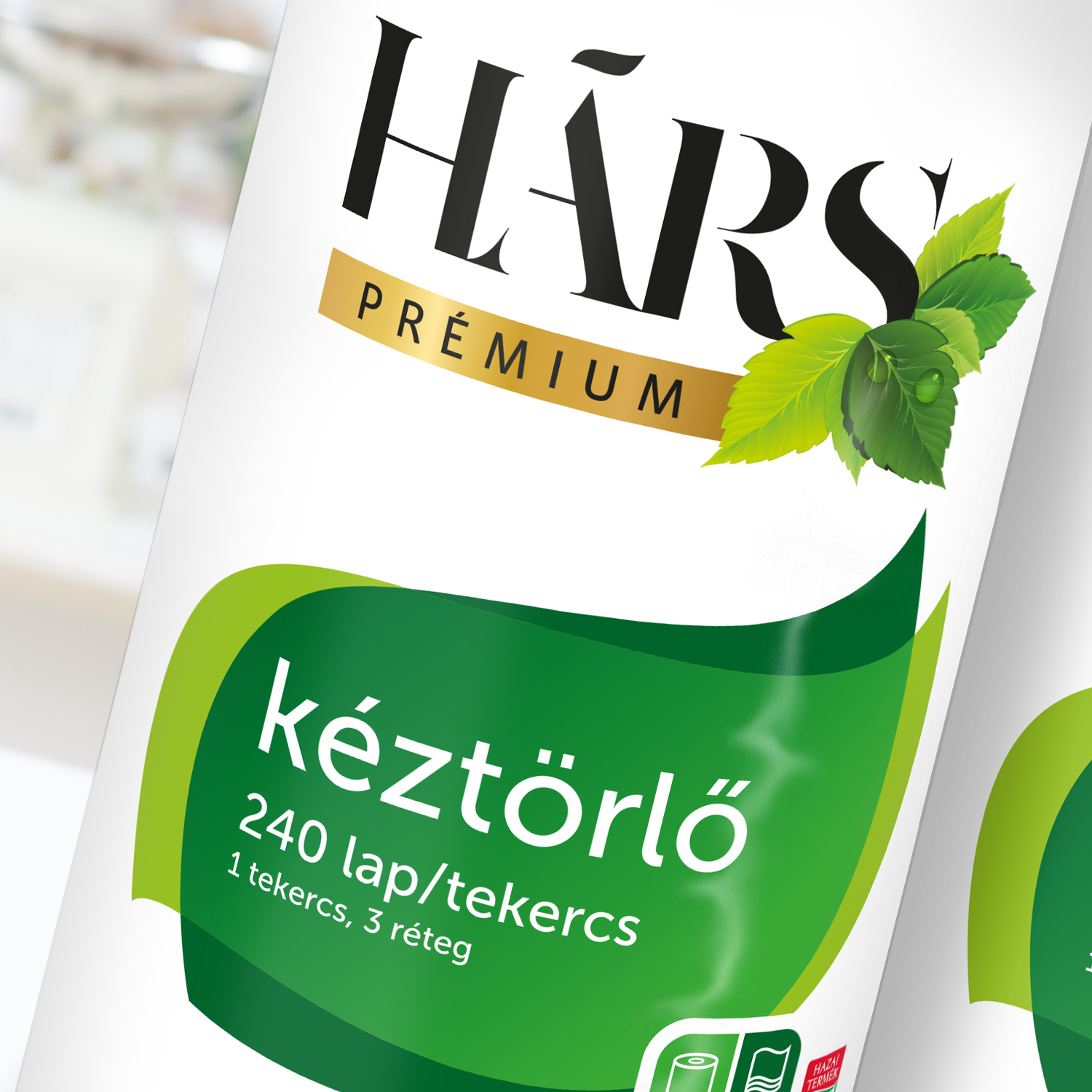 Hárs kéztörlő csomagolástervezés