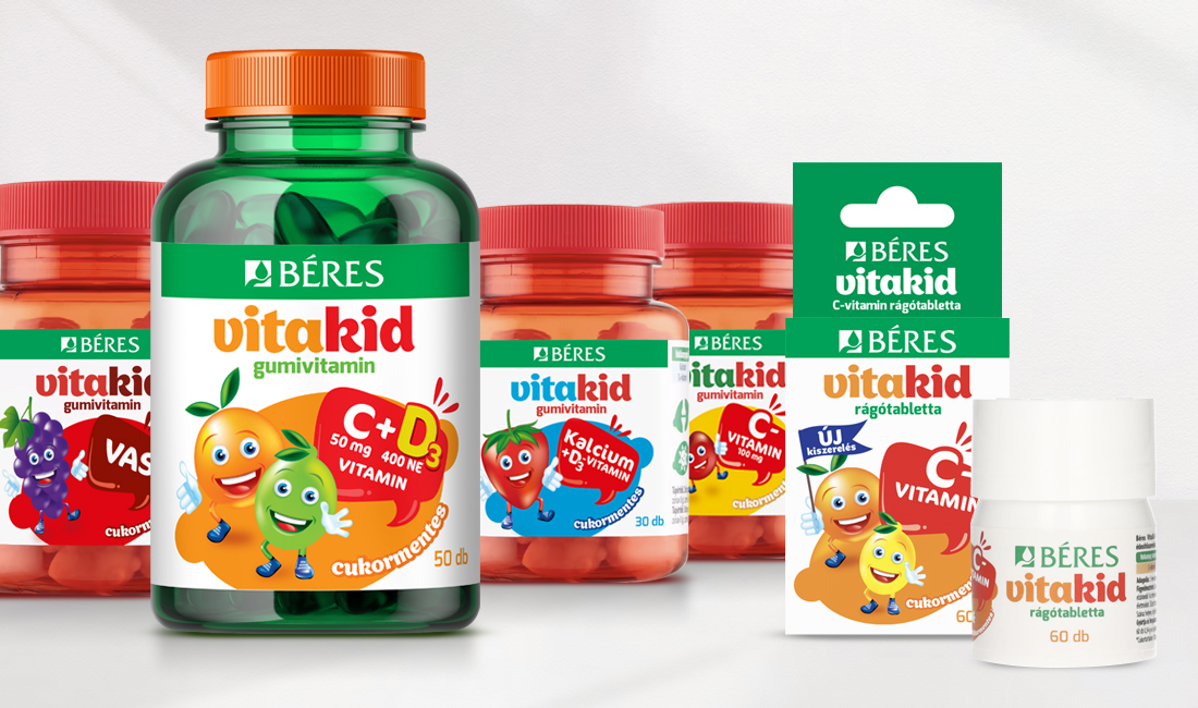 Béres Vitakid gyerekvitaminok csomagolástervezés